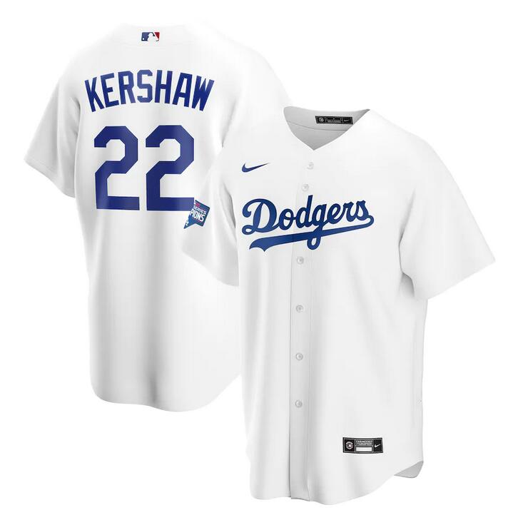 Men Los Angeles Dodgers Clayton Kershaw Nike White 2020 World Series Champions Home Patch Replica Player MLB Jersey